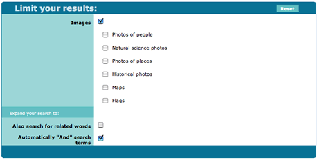 screen shot of browsing check boxes