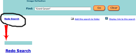 screen shot of the redo search link
